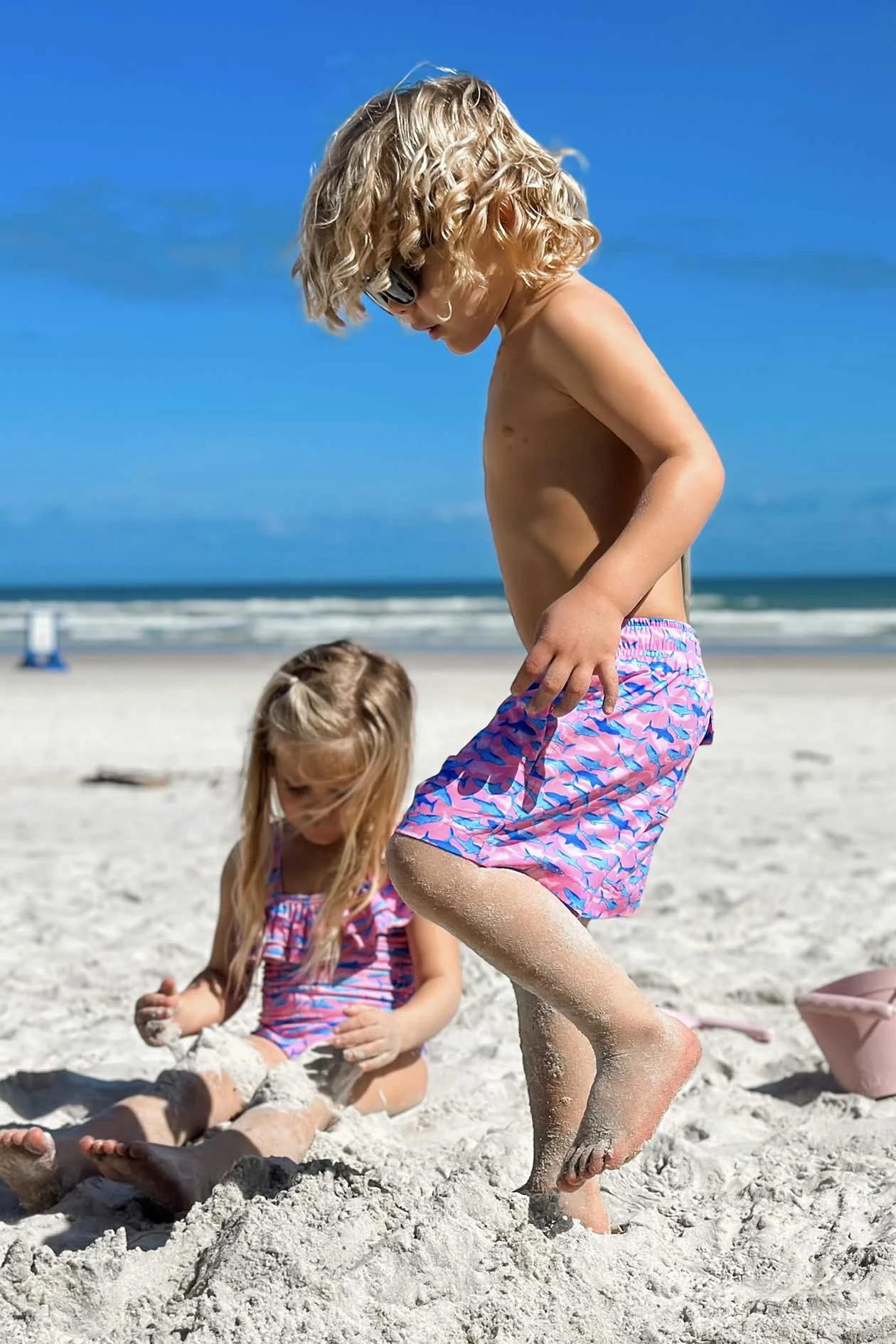Boy's Pink Shark Shorts - Image 5